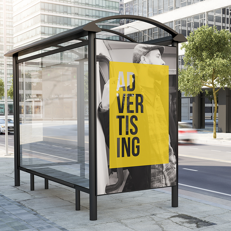 Abri bus en plaques de polycarbonate compact